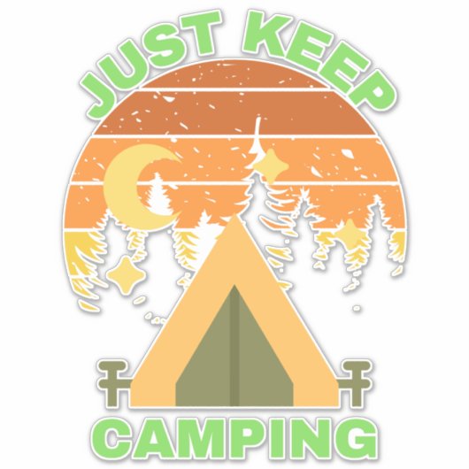 JUST KEEP CAMPING STICKER (Voorkant)