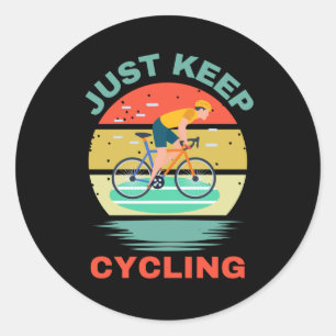 JUST KEEP CYCLING RONDE STICKER
