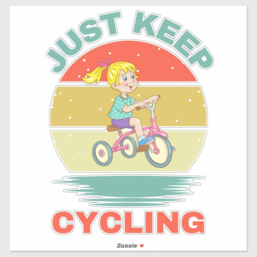JUST KEEP CYCLING STICKER (Vel)