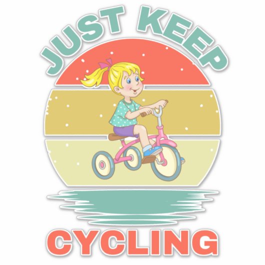 JUST KEEP CYCLING STICKER (Voorkant)