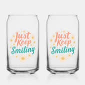 "Just Keep Smiling" with Cheerful Daisies Blikvorm Glas (Voorkant)