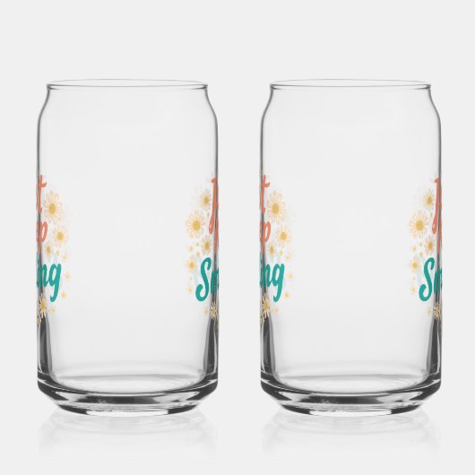 "Just Keep Smiling" with Cheerful Daisies Blikvorm Glas (Links)