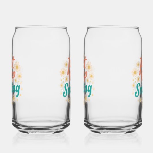 "Just Keep Smiling" with Cheerful Daisies Blikvorm Glas (Rechts)