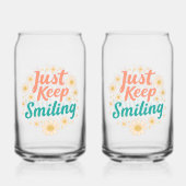 "Just Keep Smiling" with Cheerful Daisies Blikvorm Glas (Achterkant)