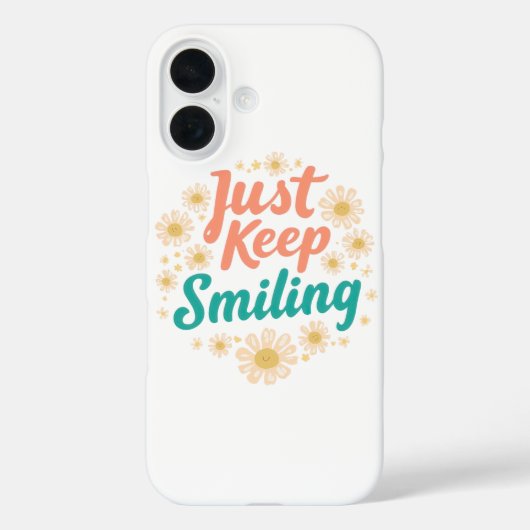 "Just Keep Smiling" with Cheerful Daisies Case-Mate iPhone Case (Achterkant)