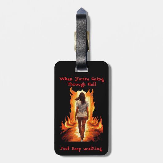 Just Keep Walking  Bagagelabel (Achterkant verticaal)