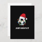 Just Kick'n It Christmas Soccer Ball Lights Kaart (Voorkant / Achterkant)