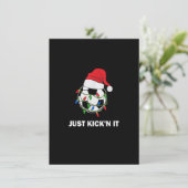 Just Kick'n It Christmas Soccer Ball Lights Kaart (Staand voorkant)