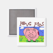 Just Kinder at Heart - Pig (1f) - Love Pigs Magneet (Voorkant / Achterkant)