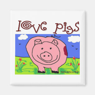 Just Kinder at Heart - Pig (1f) - Love Pigs Magneet