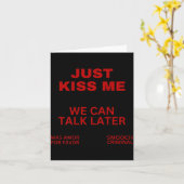 Just Kiss Me Cute Valentine's Day Lover  Kaart (Gele Bloem)