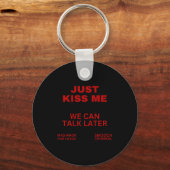 Just Kiss Me Cute Valentine's Day Lover Sleutelhanger (Voorkant)