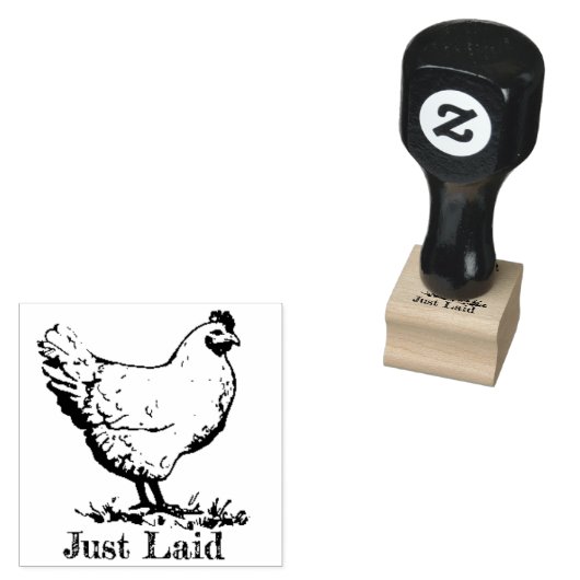 "Just Laid" Mini Kippenei Stempel (Gestempeld)