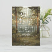 Just Love Boho Forest Slingers Bruiloft Foto Kaart (Staand voorkant)