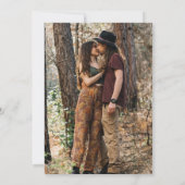 Just Love Boho Forest Slingers Bruiloft Foto Kaart (Achterkant)