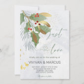 Just Love Christmas Wedding - Elegant vakantiefees Kaart (Voorkant)