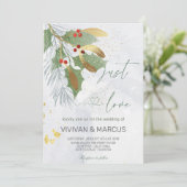 Just Love Christmas Wedding - Elegant vakantiefees Kaart (Staand voorkant)