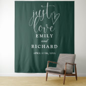 Just Love Emerald Green Wedding Foto achtergrond Wandkleed (In situ)