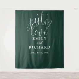 Just Love Emerald Green Wedding Foto achtergrond Wandkleed