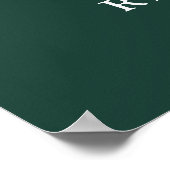 Just Love Emerald Green Wedding Welcome Sign Poster (Hoek)