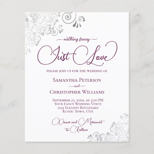 Just Love Magenta QR Code BUDGET Uitnodiging voor  (Voorkant)