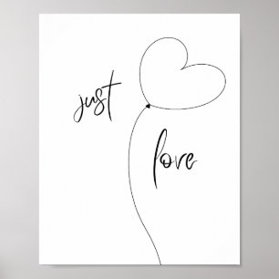 Just Love Minimalistische Poster – Hartballon