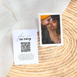 Just Love Retro Groovy Foto QR Code Bruiloft RSVP Informatiekaartje