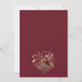 Just Love Rustic Burgundy Boho Wildflowers Wedding Kaart (Achterkant)