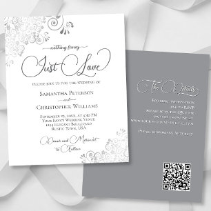 Just Love Silver QR Code Budget Huwelijksuitnodigi