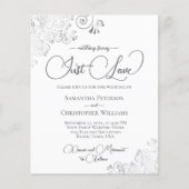 Just Love Silver QR Code Budget Huwelijksuitnodigi (Voorkant)