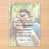 Just Love Text Overlay Photo Wedding  Acryl Uitnodigingen (Voorkant)
