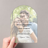 Just Love Text Overlay Photo Wedding  Acryl Uitnodigingen (Insitu (Draagbaar))