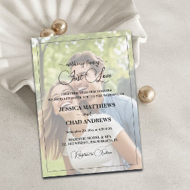 Just Love Text Overlay Photo Wedding  Kaart