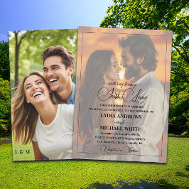 Just Love Text Overlay Photo Wedding  Kaart