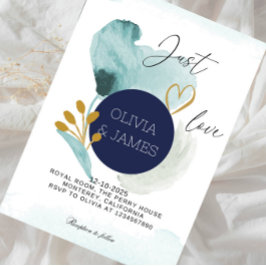 Just Love Wedding - Elegante Romantische Bruiloft Kaart
