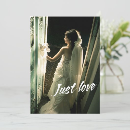 Just Love Wedding Party-Modern Minimalist Romantic Kaart (Staand voorkant)