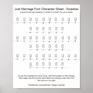 Just Marriage Lettertype Alternatieve Karakters Poster