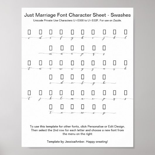 Just Marriage Lettertype Alternatieve Karakters Poster (Voorkant)