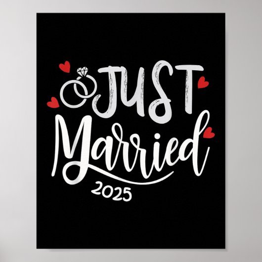 Just Married 2025 - Bruid & Bruidegom Trouwrin Poster (Voorkant)