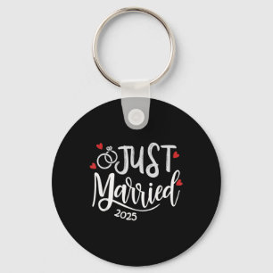 Just Married 2025 - Bruid & Bruidegom Trouwrin Sleutelhanger