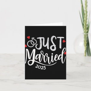 Just Married 2025 - Bruid en bruidegom trouwringen Kaart