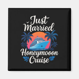 Just Married 2025 Honeymoon Wedding Ring Matching  Magneet