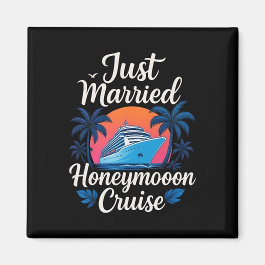 Just Married 2025 Honeymoon Wedding Ring Matching  Magneet (Voorkant)