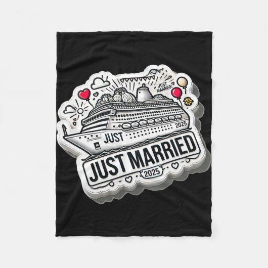Just Married 2025 Trouwringen Matching paar NE Fleece Deken (Voorkant)