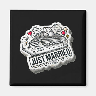 Just Married 2025 Trouwringen Matching paar NE Magneet