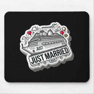 Just Married 2025 Trouwringen Matching paar NE Muismat
