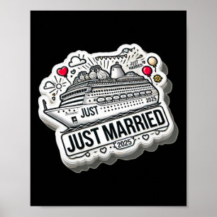 Just Married 2025 Trouwringen Matching paar NE Poster