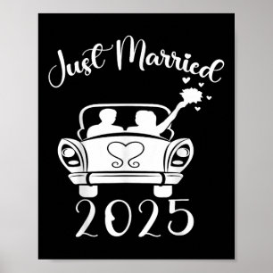 Just Married 2025 Trouwringen Matching paar NE Poster