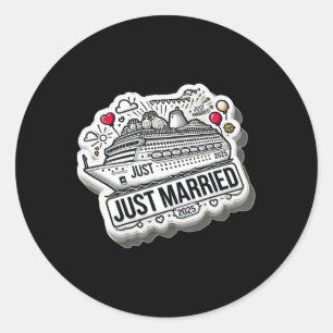 Just Married 2025 Trouwringen Matching paar NE Ronde Sticker