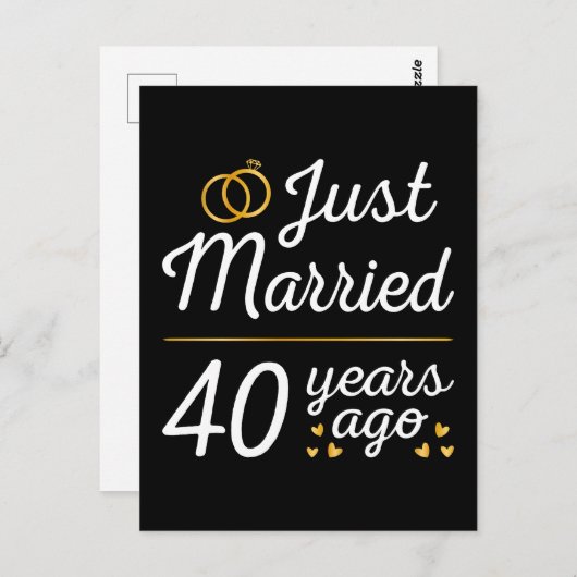 Just Married 40 Years Ago II Briefkaart (Voorkant / Achterkant)
